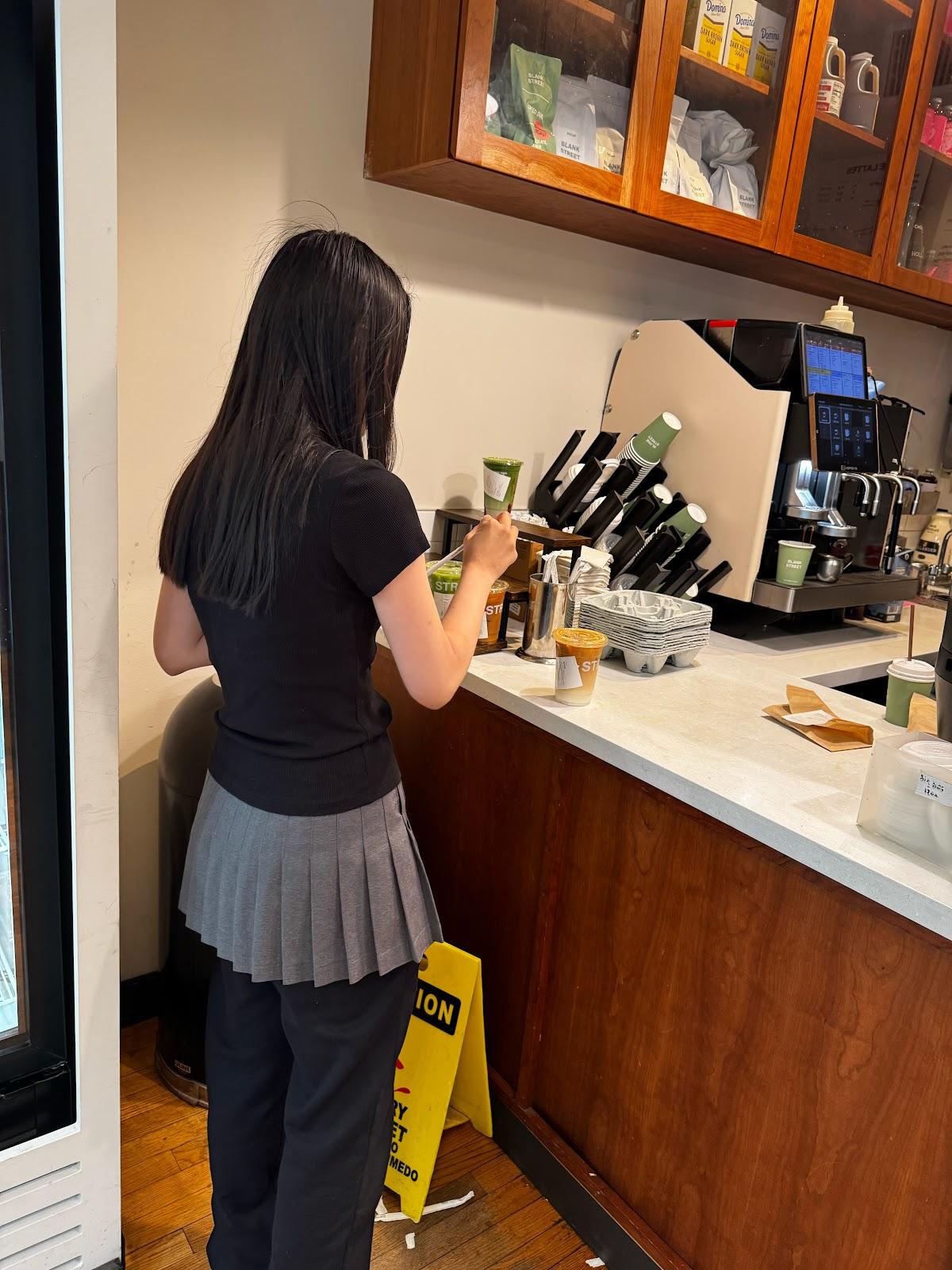 classmate buying her coffee 