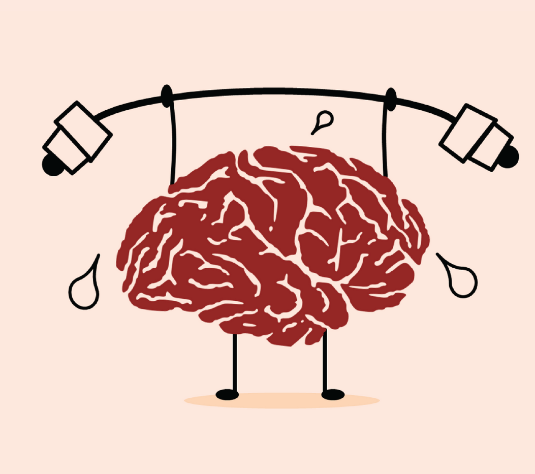 a brain lifting weights